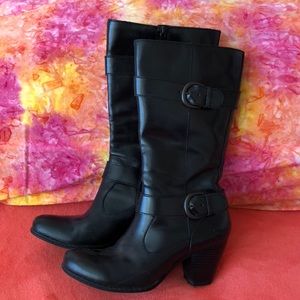 Black leather BOC boots - 3”heel